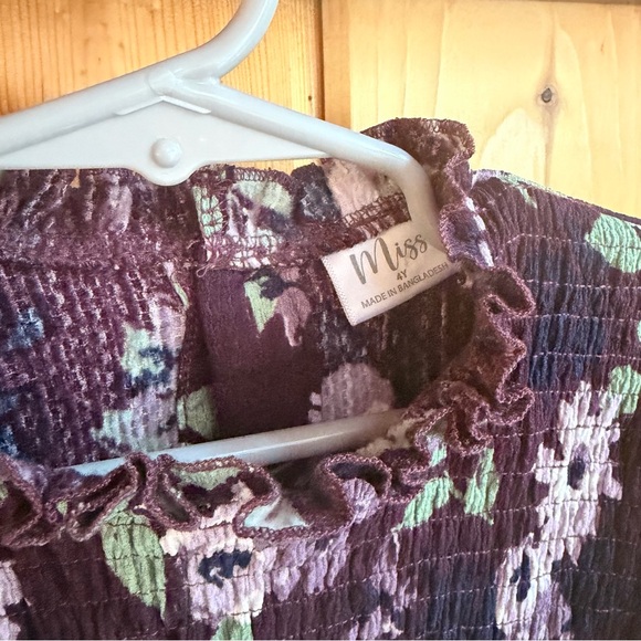 Floral Kids Top - Purple and Green - Picture 3 of 4